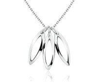 Triple Leaf Shaped Silver Necklace SPE-741